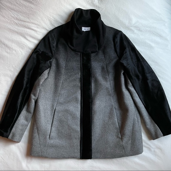Helmut Lang Ombré Wool and Calf Hair Coat Large - Picture 3 of 8